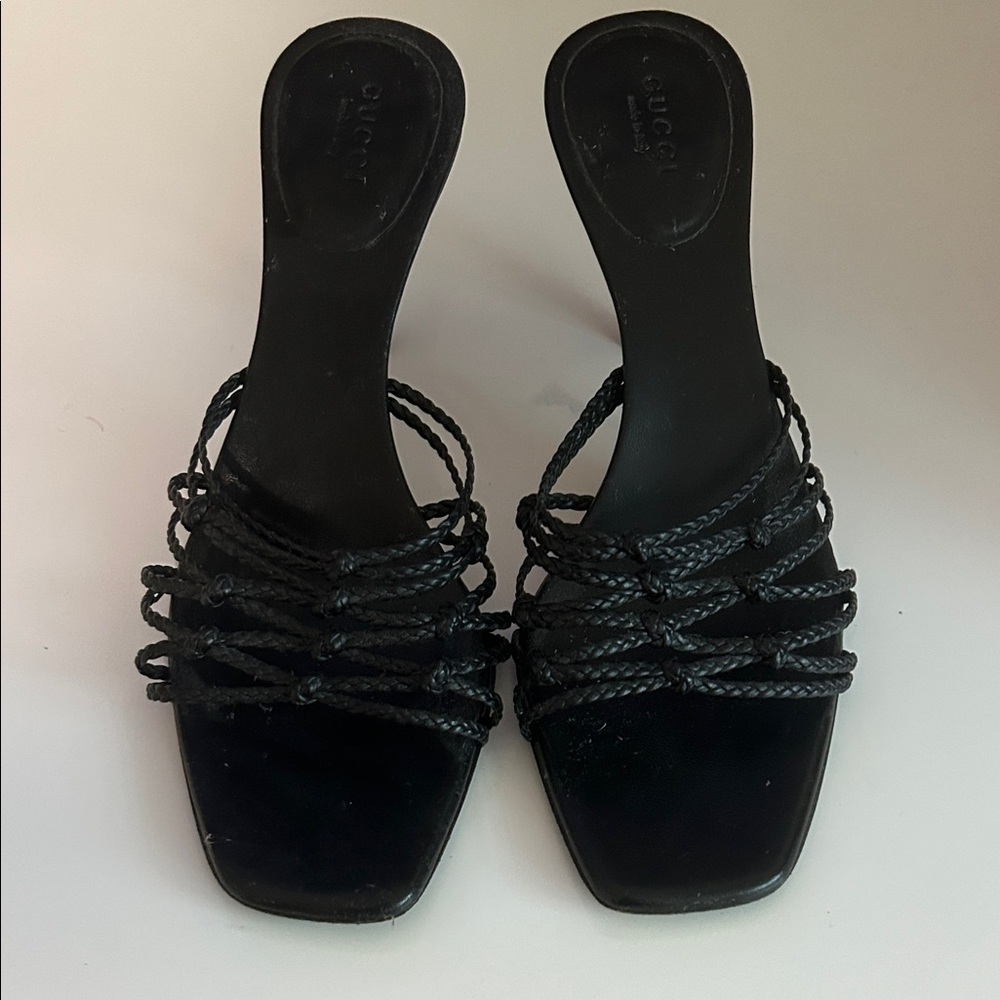 Gucci Black Braided Mules
